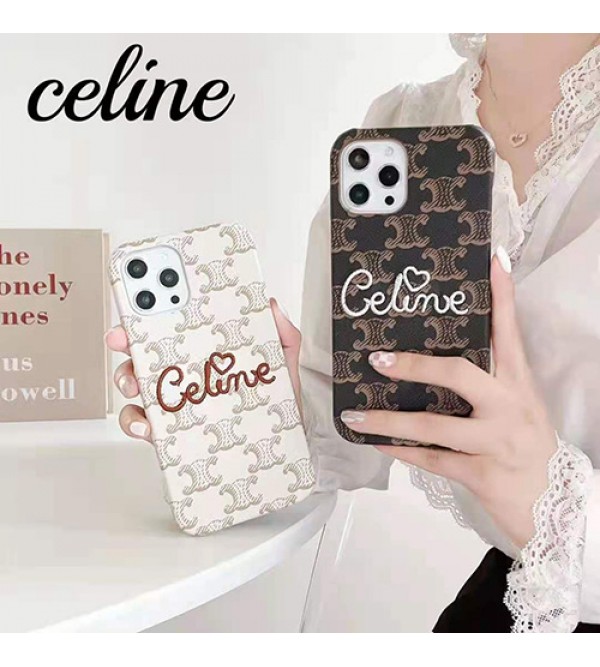 Celine/セリーヌ ブランド iphone13 pro/13 mini/13 pro maxケース ジャケット型 革製 刺繍 モノグラム 韓国風 アイフォン13/13プロ/13ミニ/12 pro maxカバー 安い IPHONE X/XS/XR/8/7携帯ケース 芸能人愛用 メンズ レディーズ