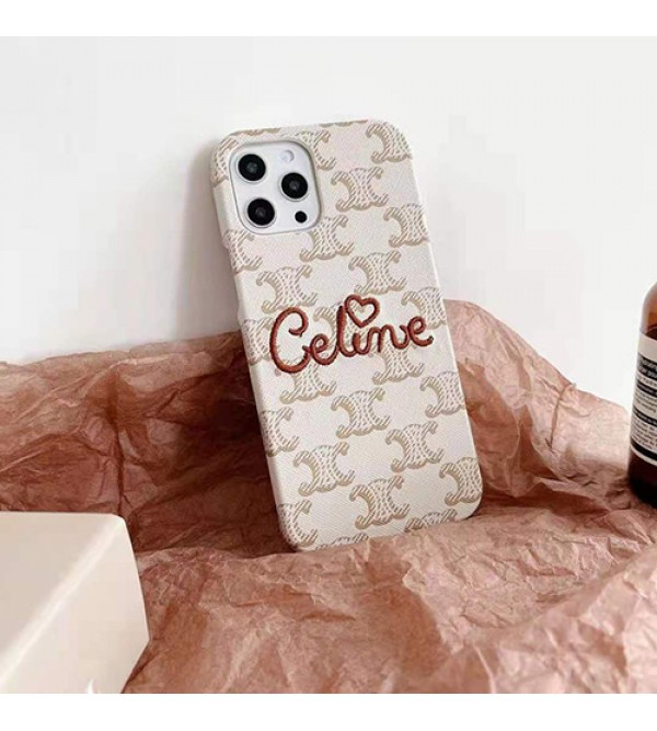 Celine/セリーヌ ブランド iphone13 pro/13 mini/13 pro maxケース ジャケット型 革製 刺繍 モノグラム 韓国風 アイフォン13/13プロ/13ミニ/12 pro maxカバー 安い IPHONE X/XS/XR/8/7携帯ケース 芸能人愛用 メンズ レディーズ