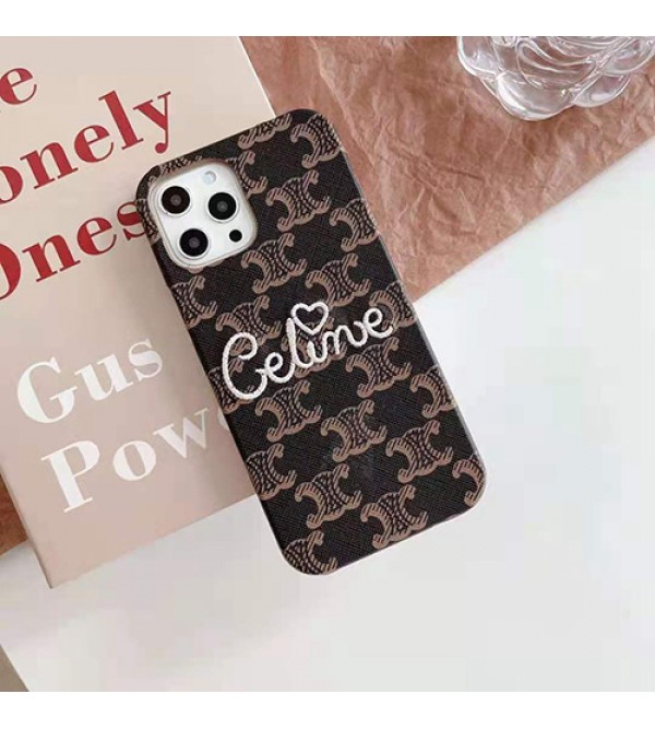 Celine/セリーヌ ブランド iphone13 pro/13 mini/13 pro maxケース ジャケット型 革製 刺繍 モノグラム 韓国風 アイフォン13/13プロ/13ミニ/12 pro maxカバー 安い IPHONE X/XS/XR/8/7携帯ケース 芸能人愛用 メンズ レディーズ