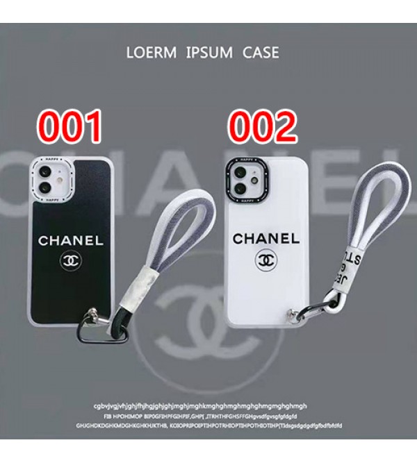 CHANEL ブランド iPhone 13 pro/13 pro max/13 miniケース インスタ風 シャネル ストランプ付 クリアケース モノグラム ジャケット型 全面保護 シリコン アイフォン13/12/11/x/xs/xr/8/7カバー 黒白色 メンズ レディース