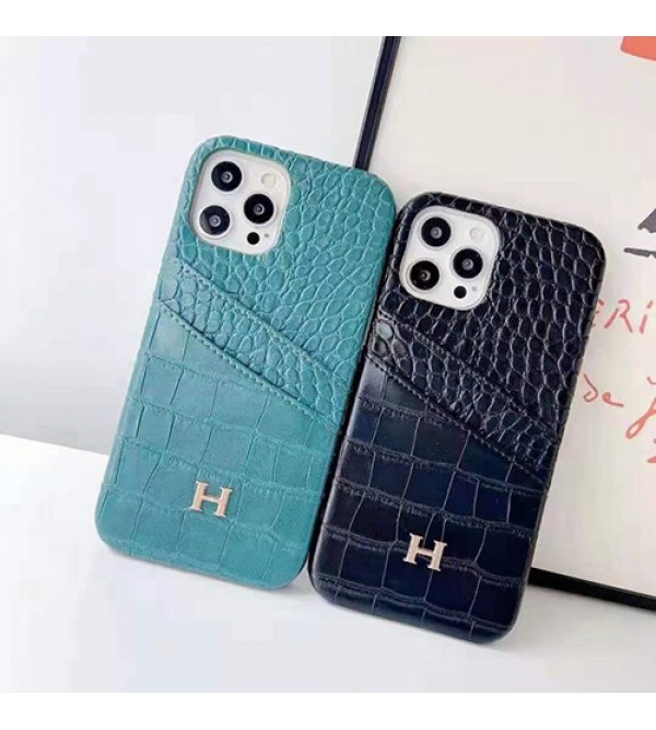 Hermes/エルメスブランド激安 iphone13/13mini/13pro maxケース お洒落 経典クロコダイル柄 レザー ジャケット型 シンプル アイフォン13/12/13 pro/12 mini/12 pro maxカバー革製 iphone11/SE2/X/XS/XR/8/7カバー セレブ愛用メンズ レディーズ