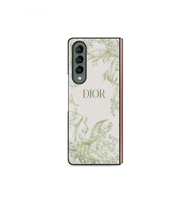 Dior/ディオールブランドGalaxys zflip /zfold2/w21/fold/w20ケース折りたたむ保護ケースレザー製上品Galaxysフリップカバー人気オーダーメイドギャラクシーゼット Z ケース防塵 セレブ愛用メンスレデイース