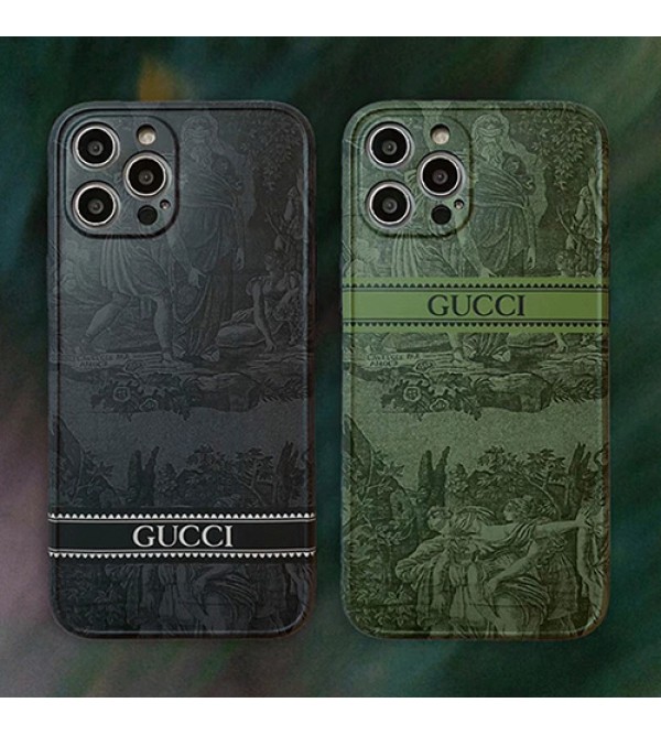 Gucci/グッチ iphone ハイブランド 13 mini/13 pro/13 pro maxケース  経典 絵柄 モノグラム 四角保護 ジャケット型 シンプル アイフォン13/12/11/x/xs/xrカバー メンズ レディース