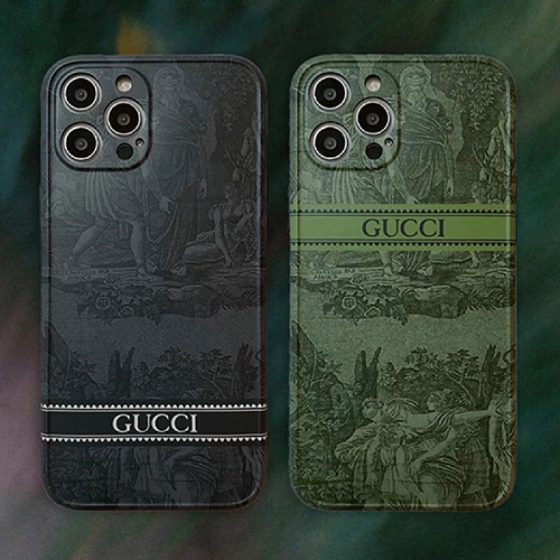 Gucci/グッチ iphone ハイブランド 13 mini/13 pro/13 pro maxケース  経典 絵柄 モノグラム 四角保護 ジャケット型 シンプル アイフォン13/12/11/x/xs/xrカバー メンズ レディース