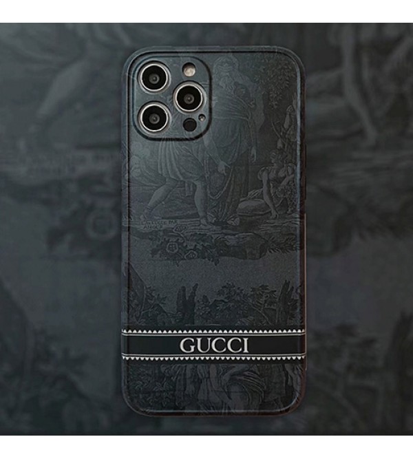 Gucci/グッチ iphone ハイブランド 13 mini/13 pro/13 pro maxケース  経典 絵柄 モノグラム 四角保護 ジャケット型 シンプル アイフォン13/12/11/x/xs/xrカバー メンズ レディース