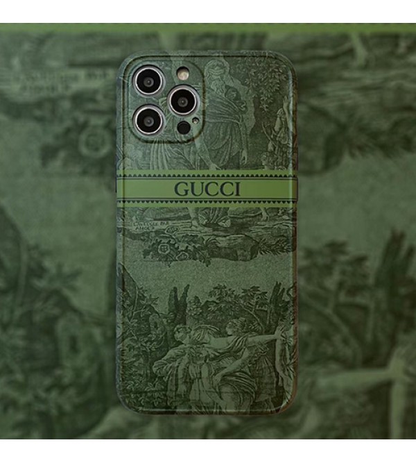 Gucci/グッチ iphone ハイブランド 13 mini/13 pro/13 pro maxケース  経典 絵柄 モノグラム 四角保護 ジャケット型 シンプル アイフォン13/12/11/x/xs/xrカバー メンズ レディース