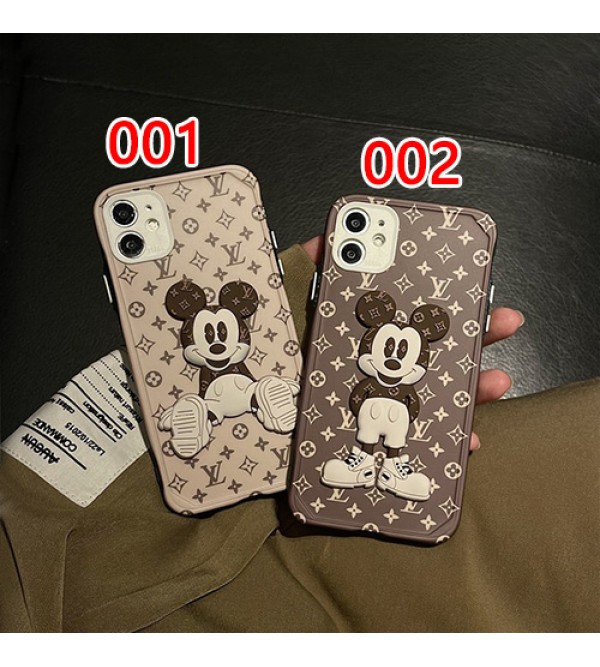 ルイヴィトン ディズニー コラボ ブランド iphone13 pro/13 pro max/13 miniケース かわいい ミッキーマウス柄 lv モノグラム ジャケット型 経典  アイフォン13/12/11/x/8/7/se2カバー ファッション メンズ レディース 