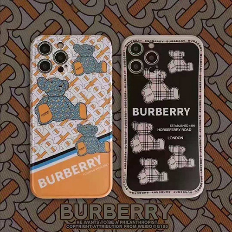 バーバリー ブランド iphone 13 pro/13 pro max/13miniケース 熊柄 ジャケット型 モノグラム BURBERRY 高級 iphone 13/12/11/x/xr/xs max/8/7 plusケース 大人気 メンズ レディース