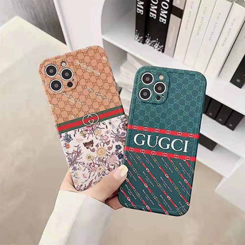 Gucci＆Balenciagaブランド高級感 iphone 13/12/12 pro/12 mini/12 pro maxケー ス防塵  ジャケット型 ヒット防止 アイフォン11/11 pro/11 pro max/se2スマホケース  激安シリコン製 グッチバレンシアガコラボ IPHONE X/XS/XR/8/7ケース 韓国風 メンズ レディーズ 芸能人愛用 