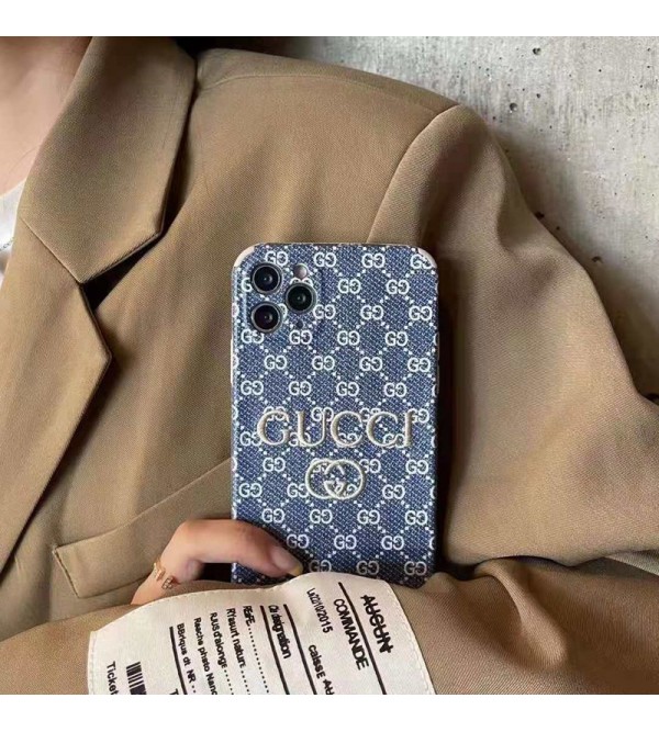 グッチ GUCCI 刺繍風 iPhone 13 Pro/12S/12 Mini/12 Pro Max/11 Pro Maxケース ブランド GG モノグラム ジャケット型 耐衝撃 シンプル 保護 軽量 アイフォン12/11/X/XS/XR/8/7カバー メンズ レディース