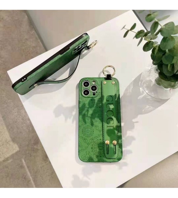 GUCCI ハイブランド iphone 13/12s/12mini/12 pro max/11 pro maxケース インスタ レザー グッチ ハンドベルト スタンドリング付き モノグラム ファッション 高級 女性 アイフォン13MINIカバー