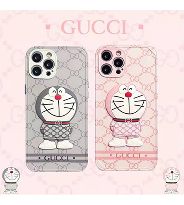 グッチ＆ドラえもん コラボ iphone13/12s/12pro/12pro maxケース ブランド モノグラム柄 個性 ジャケット型 GUCCI x DORAEMON ブランド ソフト 四角保護 iphone 12 mini/12 pro/12 pro maxケース 大人気 高級 アイフォン12/11/x/xs/xr/8/7ケース ファッション メンズ レディース