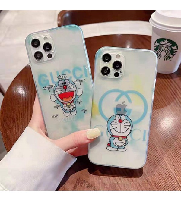 グッチ ドラえもん コラボ ブランド iphone13/12s mini/13 pro maxケース おしゃれ クリアケース Gucci x Doraemon モノグラム 耐衝撃 アイフォン13プロ/12/11/x/8/7カバー  ファッション レデイーズ  