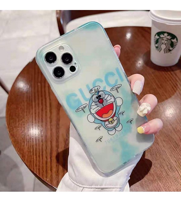 グッチ ドラえもん コラボ ブランド iphone13/12s mini/13 pro maxケース おしゃれ クリアケース Gucci x Doraemon モノグラム 耐衝撃 アイフォン13プロ/12/11/x/8/7カバー  ファッション レデイーズ  