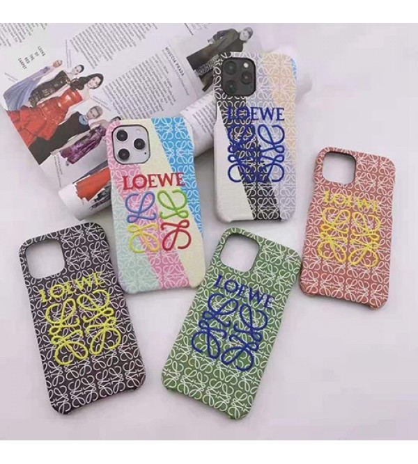 ロエベ ブランド風 iphone13 pro/13 pro max/13 miniケース Loewe 潮流 ジャケット型 モノグラム 刺繍 アイフォン13/12/11/11 pro/11 pro max/se2革製 ケース 個性 設計 激安 IPHONE X/XS/XR/8/7スマホケース 防塵 アイドル愛用 質感 メンズ レディーズ