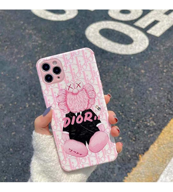 カウズ ブランドiphone13/12pro max/12 mini/12 pro maxケース ハンドバンド付き DIOR 韓国風 ホルダー付 KAWS 個性潮 iphone x/xr/xs/xs maxケース  ins風 iphone 11/11 pro/11 pro maxケース かわいい iphone x/8/7 plusケース大人気