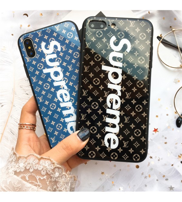 LV Supreme コラボ ガラス型 iPhone 13/13 pro/13 pro max/13 mini/12ケース ブランド 全機種対応 Galaxy s21/S20/S10/S9 Plusカバー ジャケット Xperia 1/10 III/1/5/8ケース モノグラム ルイヴィトン アイフォンX/8/7/Se2スマホケース 