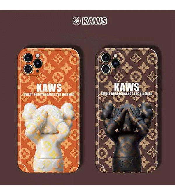 LV KAWS コラボ ブランド iphone 13 pro/13 pro max/13 miniケース おしゃれ ぬいぐるみ モノグラム ルイヴィトン カウズ シンプル 全面保護 アイフォン13/12/11/se2/x/xs/xr/8/7カバー  メンズ レデイーズ