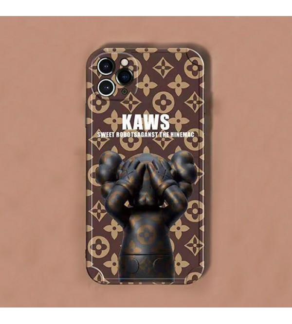 LV KAWS コラボ ブランド iphone 13 pro/13 pro max/13 miniケース おしゃれ ぬいぐるみ モノグラム ルイヴィトン カウズ シンプル 全面保護 アイフォン13/12/11/se2/x/xs/xr/8/7カバー  メンズ レデイーズ