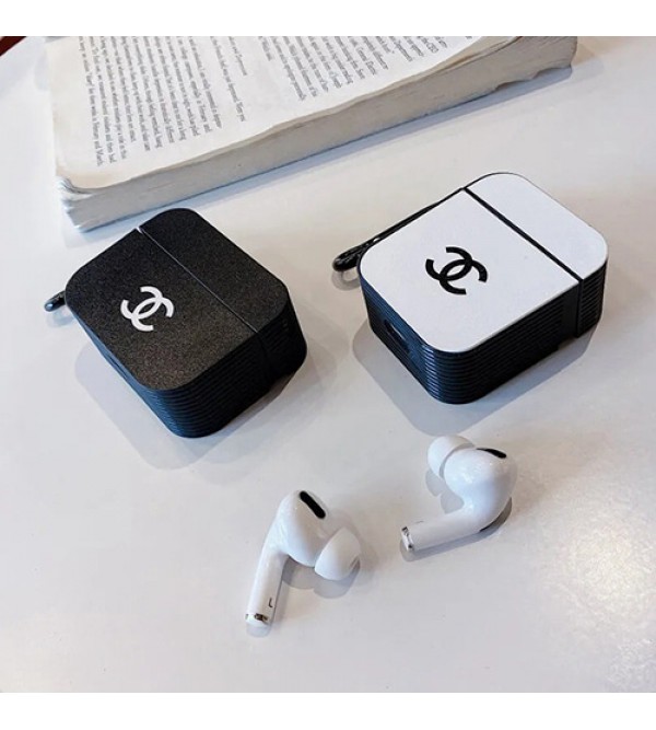 シャネル AirPods 3/Proケース ブランド 韓国風 DIOR エアーポッズ 3/プロケース 防塵収納 シンプル airpods1/2/3/pro保護カバー 黒白色 メンズ レディース