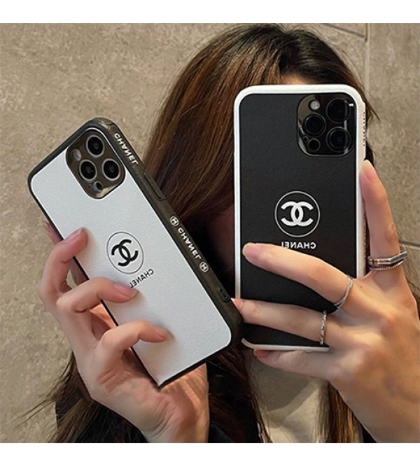 シャネル ブランド iPhone13/13 mini/13 pro/13 pro maxケース モノグラム柄 CHANEL ジャケット型 シンプル 黒白色 四角保護 アイフォン13プロ/13ミニカバー メンズ レディース