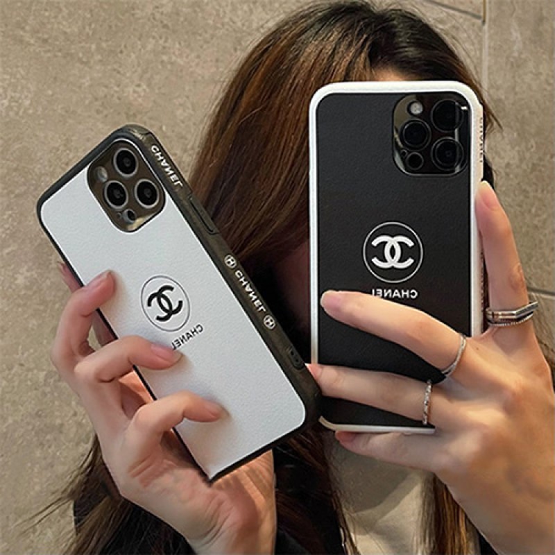 シャネル ブランド iPhone13/13 mini/13 pro/13 pro maxケース モノグラム柄 CHANEL ジャケット型 シンプル 黒白色 四角保護 アイフォン13プロ/13ミニカバー メンズ レディース