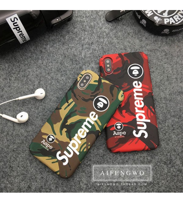 シュプリーム aape コラボ iphone8/8plus対応  iphoneXケース人気 お洒落  iphone7/7plusケース Aape アシアブランド 若者愛用