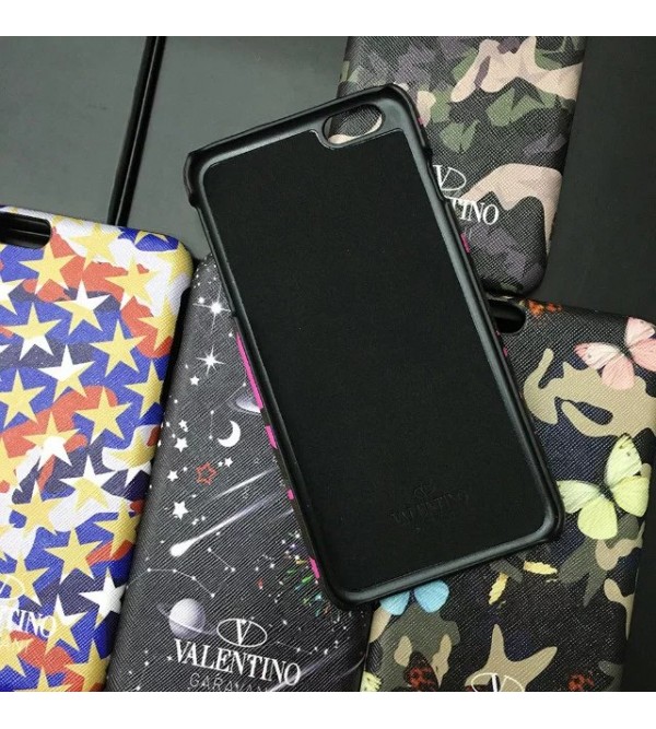 VALENTINO iphone 12ケースアイフォン7プラスカバー ヴァレンティノ iPhone8/8 plus ジャケット 迷彩柄 ブランド アイフォン6/6sカバー 星柄 カップル