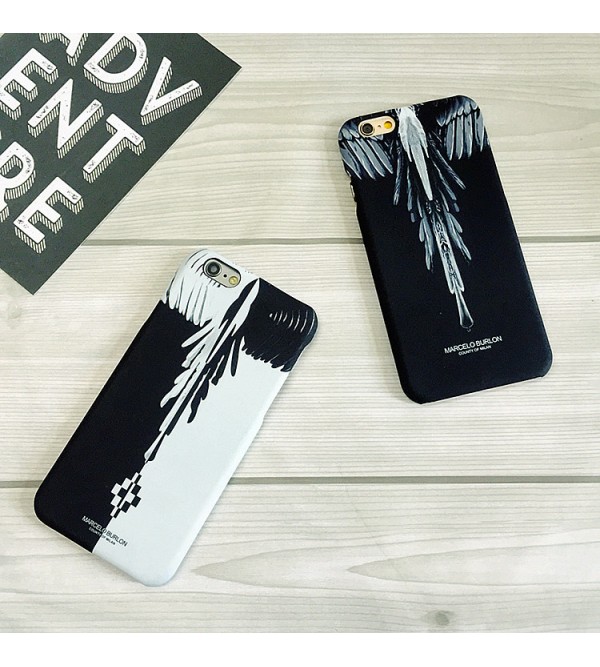 iphone 12ケースMarcelo Burlon 羽根柄 アイフォン7プラスカバー ブランド iPhone8/8plusケース ジャケット アイフォン6/6s かっこいい マルセロブロン 個性的