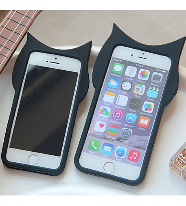 iphone 12 ケースValfre アイフォン7プラスカバー 可愛い iPhone6/6s plusケース 猫柄 アイフォン7/6/6s ブラック シリコン製 ヴァルフェー iPhone7 plusケース 女性向け
