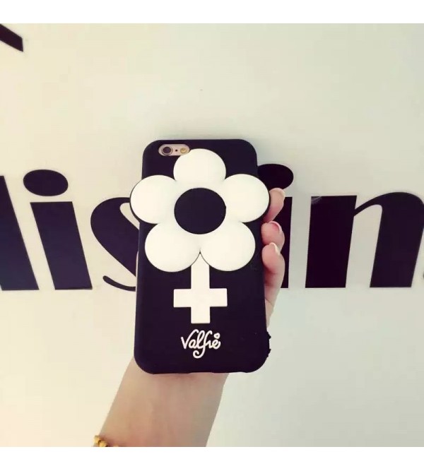 iphone 12 ケースヴァルフェー iPhone7 plusケース 花柄 Valfre アイフォン6/6s plusカバー シリコン製 ブラック iPhone7/6/6sケース 可愛い 女性向け