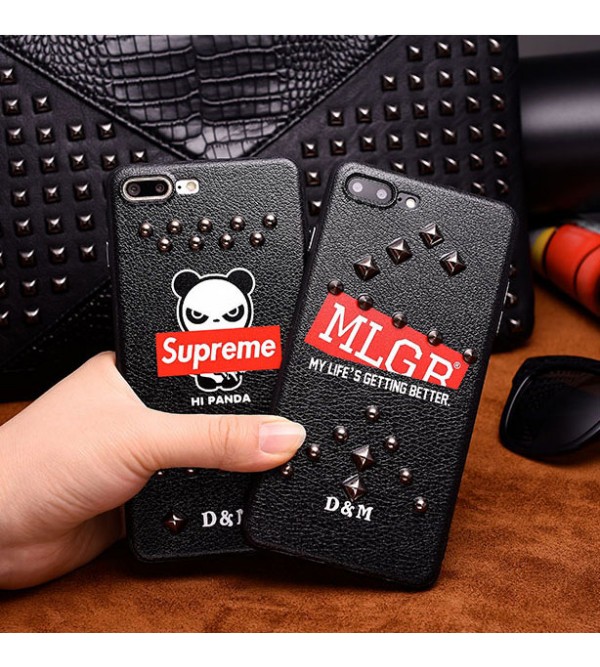 iphone 12 ケースSupreme iPhone8/se2カバー ジャケット リベット iPhone7 plusケース シュプリーム ペア 高品質 iPhone6/6s plusカバー ブランド カッコイイ