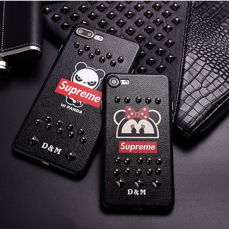 iphone 12 ケースSupreme iPhone8/se2カバー ジャケット リベット iPhone7 plusケース シュプリーム ペア 高品質 iPhone6/6s plusカバー ブランド カッコイイ