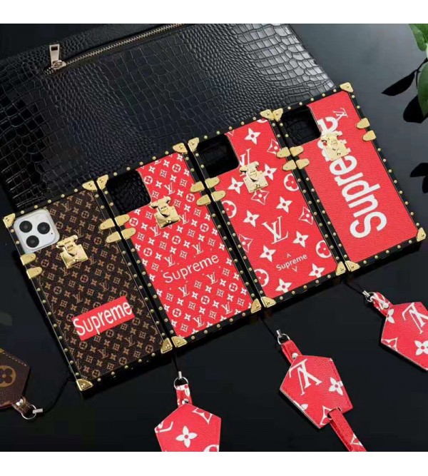 シュプリーム LV ブランド iphone 13 mini/13 pro/13/13 pro maxケース オシャレ iphone iPhone 12/12pro/xr/xs max/xsケース ルイヴィトン iphone x/8/7ケース モノグラム アイフォン13/12/11/X/XS/XRケース ファッションTPU製 ストラップ付き男女兼用