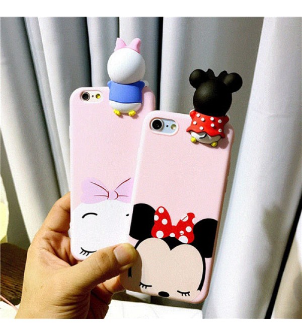 iphone 12 ケースDisney風 Mickey Iphone8/8plusケース ジャケット Iphone7/7plusカバー 可愛いスマホケース pink＋sky blue ディズニー