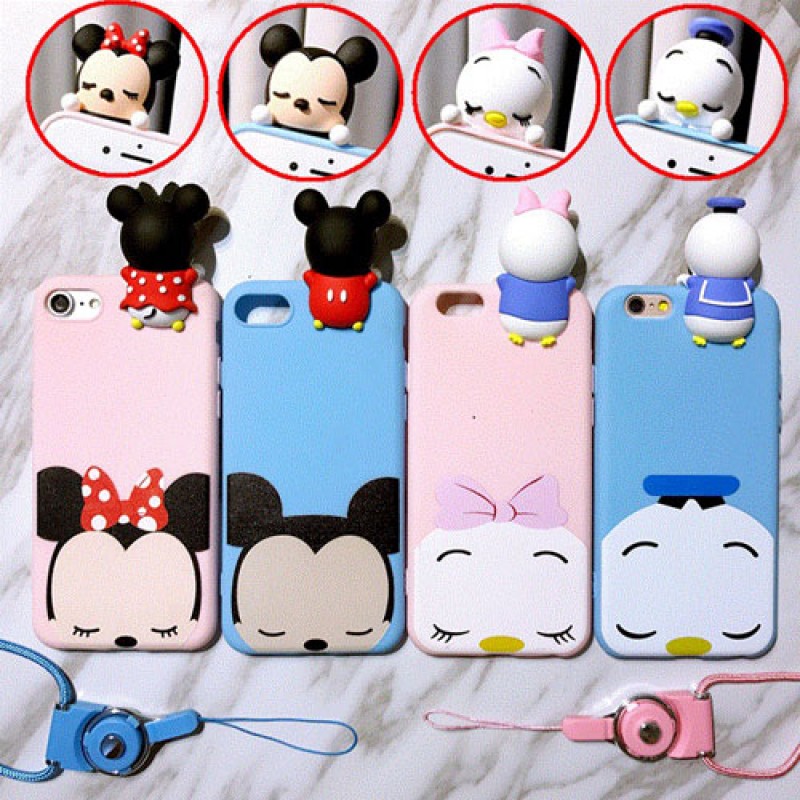 iphone 12 ケースDisney風 Mickey Iphone8/8plusケース ジャケット Iphone7/7plusカバー 可愛いスマホケース pink＋sky blue ディズニー