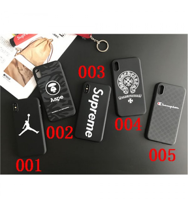 iphone 12ケースシュプリーム ジョーダン iphoneX/8/8plusケース Aape風 クロムハーツiphone7/7plusカバー ジャケット  スポーツ風 ブラック