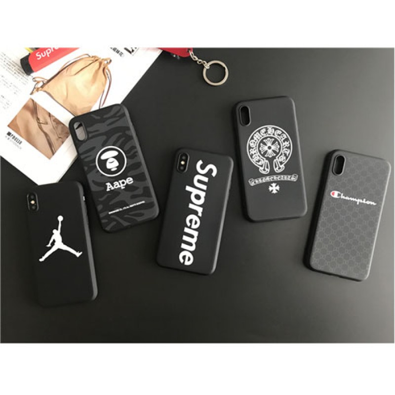 iphone 12ケースシュプリーム ジョーダン iphoneX/8/8plusケース Aape風 クロムハーツiphone7/7plusカバー ジャケット  スポーツ風 ブラック