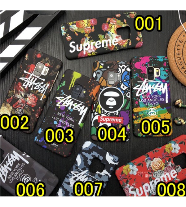 ブランドsupreme galaxy s9/s9+携帯カバー ブランドstussy galaxy s9/s9+スマホケース PC製 ギャラクシー s9/s9プラスカバー 夜光