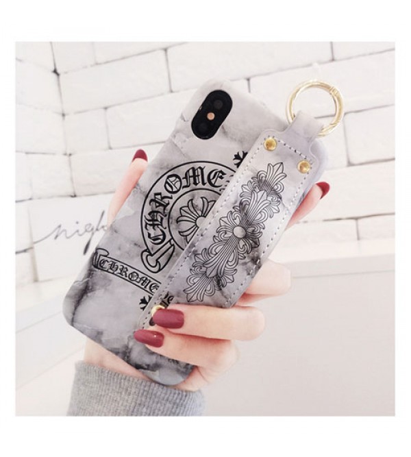 IphoneXケース iphone 12 ケースクロムハーツ Iphone se2/8/7 Iphone8plus/7plus カバー ジャケット Chrome Hearts ブランド Iphone6/6s Plus Iphone6/6sケース ハンドベルト付き カッコイイ