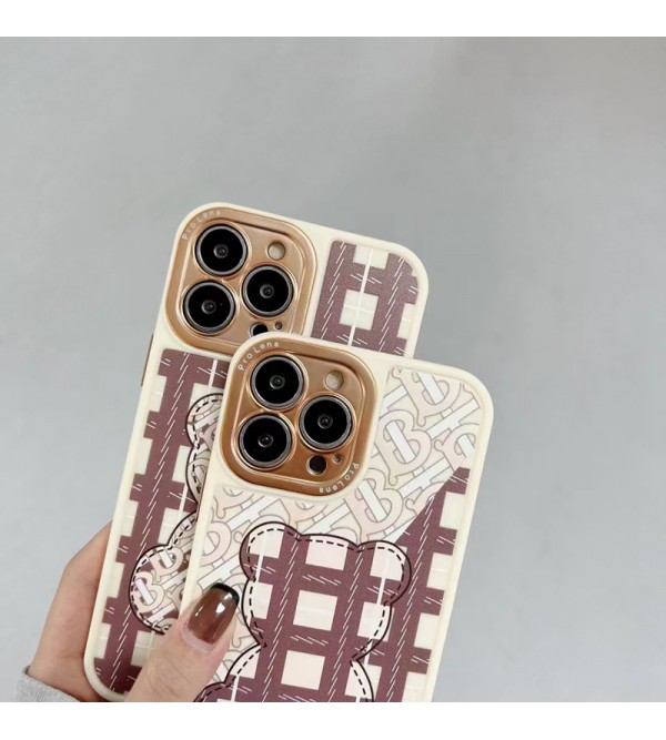 BURBERRY/バーバリー ブランド iPhone 13/13 pro/13 pro maxケース モノグラム 熊柄 ジャケット型 格子風 アイフォン13/12/11/X/XS/XRカバー ファッション メンズ レディーズ