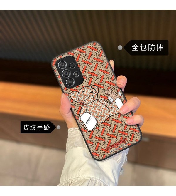 BURBERRY ブランド バーバリー Galaxy S23/S23+/S23 Plus/S23 Ultra/A54 5Gケース かわいい 熊 スマホケース 薄型 軽量 定番柄 ギャラクシーs23/s23プラス/s23ウルトラ/a54 5gカバー 全面保護 メンズ レディース