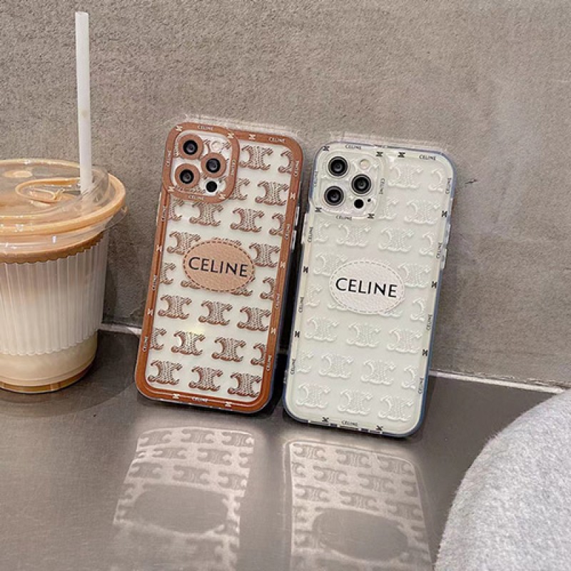 セリーヌ CELINE ブランド iphone13 pro/13 mini/13 pro maxケース 経典モノグラム柄 ジャケット型 クリアケース ソフトケース 安い アイフォン13/12mini/12promaxカバー 交換 ファッション iphone 12/11/se2/x/xs/xr/8/7スマホケース 芸能人愛用 メンズ レディーズ