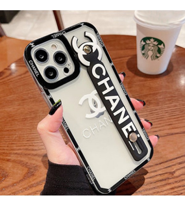 CHANEL/シャネル ブランド iPhone 13 pro/13 pro max/13 miniケース インスタ ハンドバンド付 クリアケース モノグラム ジャケット型 全面保護 アイフォン13/12/11/x/xs/xr/8/7カバー シリコン メンズ レディース