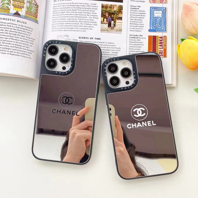 CHANEL/シャネル ブランド iphone 14/14 pro/14 pro max/14 plusケース かわいい 鏡面ガラス きらきら 芸能人愛用 アイフォン14/13/12/11カバー ファッション メンズ レディーズ