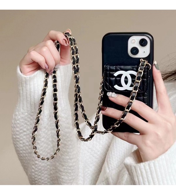 CHANEL シャネル ブランド iphone14/14 pro/14 pro maxケース 経典 カード収納 ストラップ付き レザー バッグ型 アイフォン14/14プロ/14プロ マックス/13/12/11カバー ジャケット型 女性向け ファッション 高級 人気 メンズ レディーズ