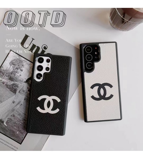 Chanel シャネル ブランド Galaxy S23/S23 Plus/S23 Ultraケース モノグラム レザー ジャケット型 ギャラクシーs23/s22/s21/s20/note20/note10カバー コピー 芸能人愛用 メンズ レディーズ