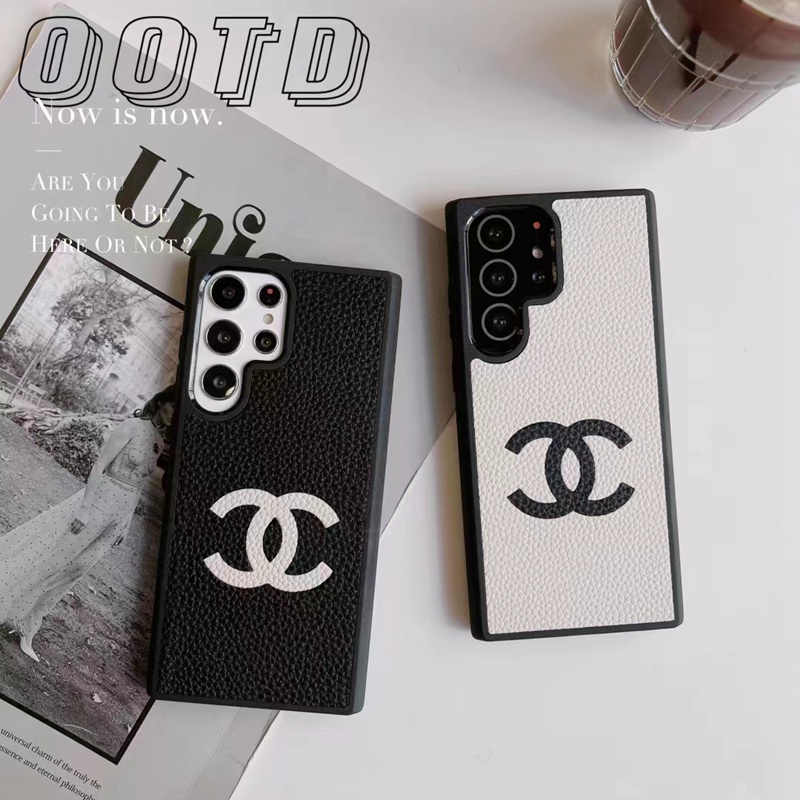 Chanel シャネル ブランド Galaxy S23/S23 Plus/S23 Ultraケース モノグラム レザー ジャケット型 ギャラクシーs23/s22/s21/s20/note20/note10カバー コピー 芸能人愛用 メンズ レディーズ