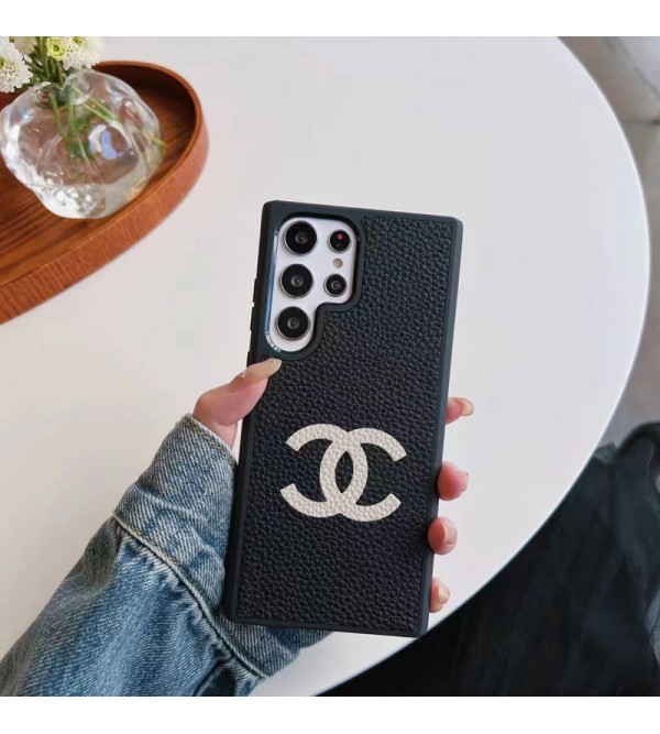 Chanel シャネル ブランド Galaxy S23/S23 Plus/S23 Ultraケース モノグラム レザー ジャケット型 ギャラクシーs23/s22/s21/s20/note20/note10カバー コピー 芸能人愛用 メンズ レディーズ