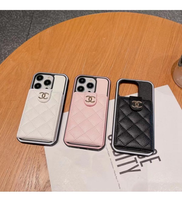 CHANEL ブランド シャネル iPhone 14/14 Pro/14 Pro Max/14 Plusケース 財布型 カードバッグ レザー製 モノグラム アイフォン14/14プロ/14プロ マックス/14プラス/13/12/11/x/xs/xr/8+/7+カバー ファッション メンズ レディース